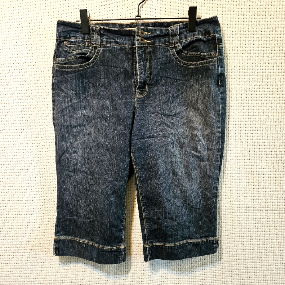 Penman's Sz 14 Women's High Rise Blue Denim Bermuda Shorts